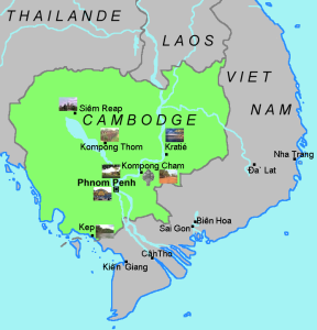 Carte du pays cambodge