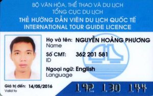 Carte de licence de guide international du Vietnam